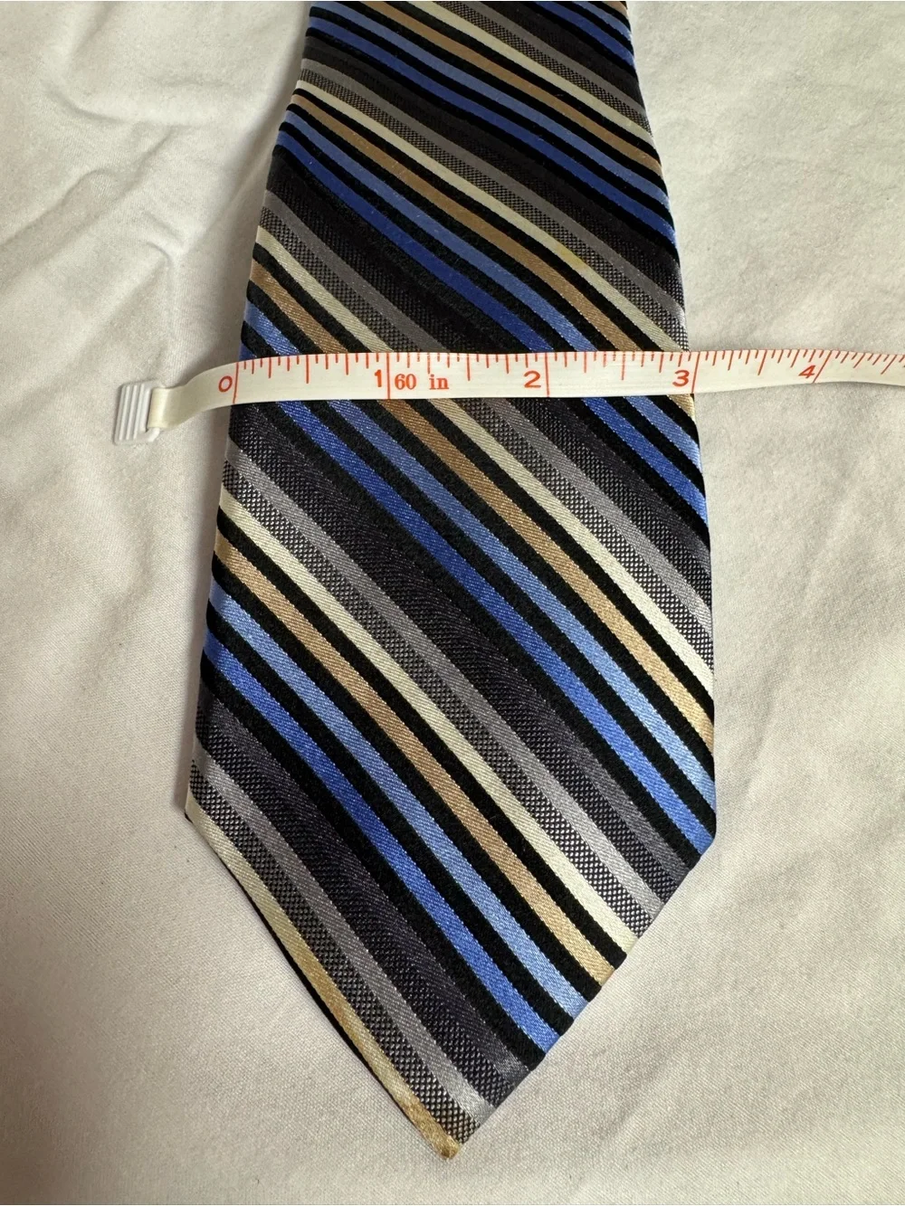Michael Kors Black, Blue and Gray Diagonal Stripe Tie